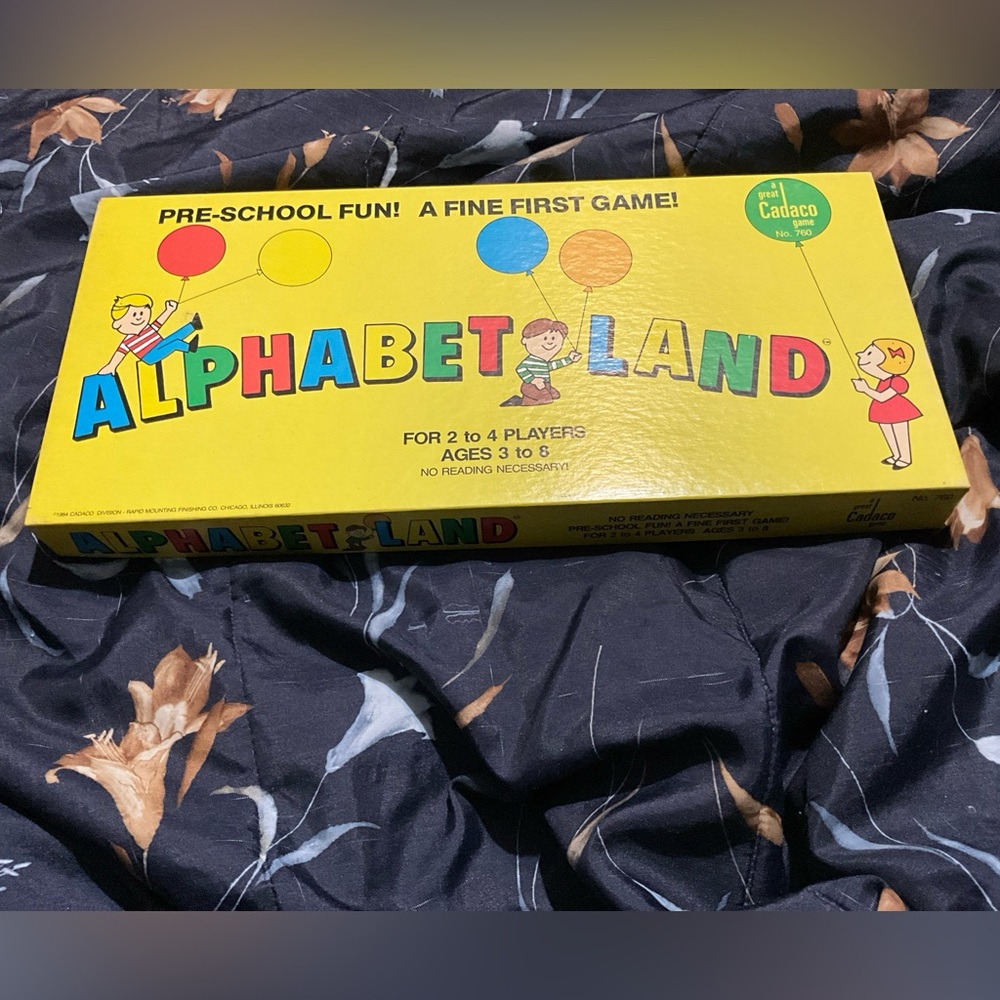 Alphabet Land Board Game Pre-School Kids Cadaco 1984 Pre-K Learning SEALED VTG